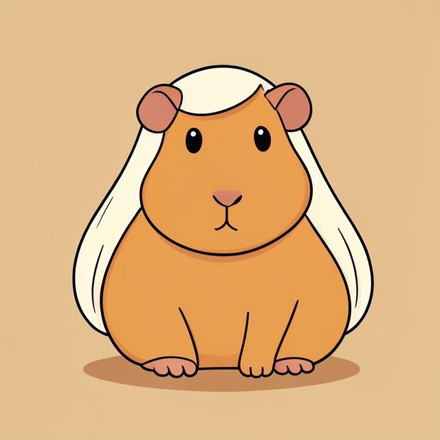 Silkie (Sheltie) Guinea Pig illustration